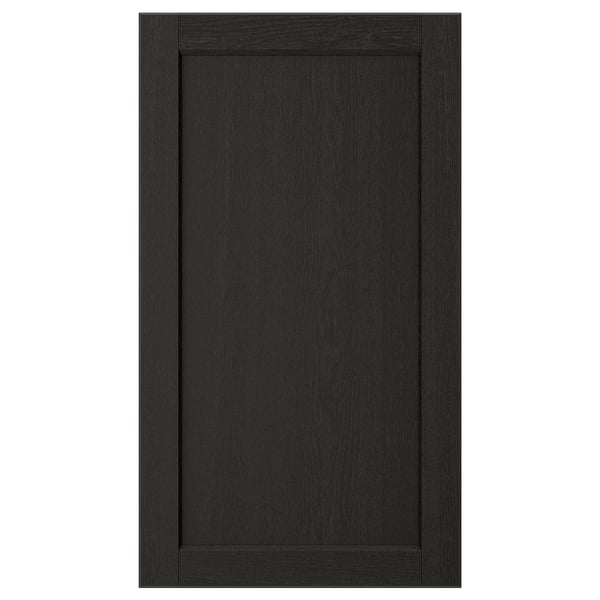 LERHYTTAN dark wood cabinet door, solid ash frame, bevelled edges,ash veneer panel.