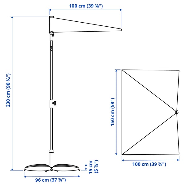 Illustration with measurements for the product: LILLEÖ.