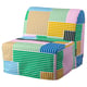 Colourful striped chair with wavy lines, made of cotton and polyester. Bright, eye-catching design.