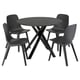 Black marble dining table with 4 matching chairs.