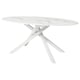 Oval dining table - MARIEDAMM, white, criss-cross legs, modern design.