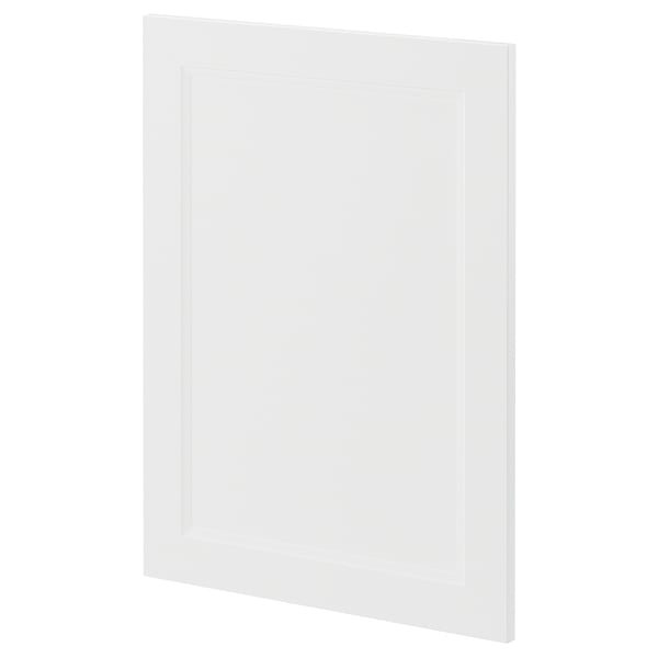 White METOD kitchen cabinet door, square, smooth design.