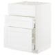 White METOD kitchen cabinet with axstad drawers and door, rectangular, modern design.