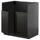 METOD black kitchen cabinet, rectangular with beveled edges, modern design.