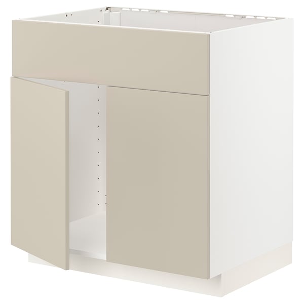 METOD kitchen cabinet in beige with smooth finish.