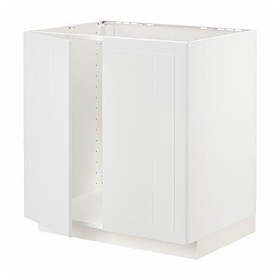 White METOD kitchen base cabinet, square, simple design.