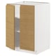 Modern white METOD kitchen cabinet with wooden doors, minimalist style.