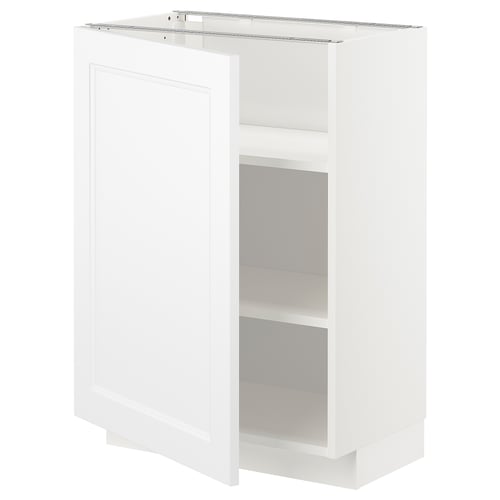 METOD kitchen cabinet, white, rectangular, two open shelves, adjustable inside, sleek modern design.