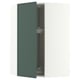 METOD Corner wall cabinet with carousel, white/Aspudden dark grey-green, 68x100 cm