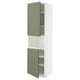 Green-white METOD kitchen cabinet with adjustable shelves.