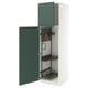 METOD High cabinet with cleaning interior, white/Aspudden dark grey-green, 60x60x200 cm