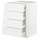 A white METOD kitchen unit with multiple drawers.