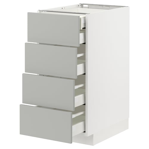 Alt: white METOD cabinet with four grey drawers
