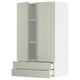 Green METOD kitchen cabinet with 2 doors, 2 drawers, and adjustable shelf.