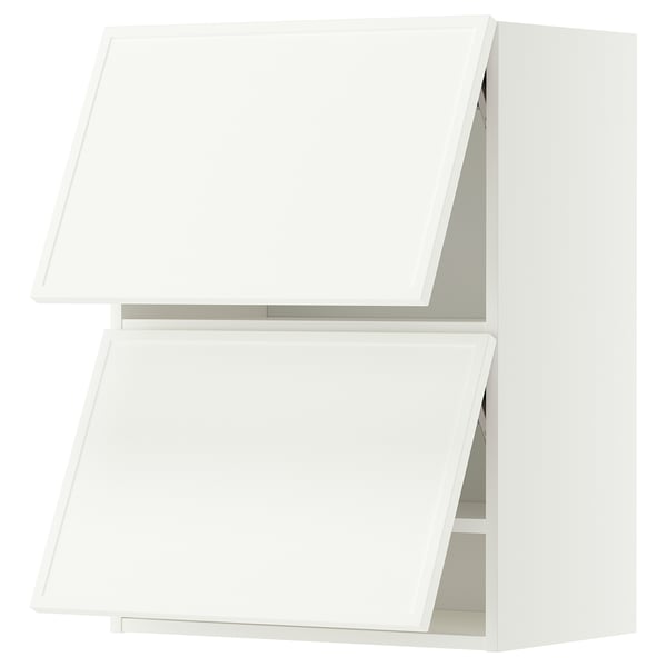 METOD Wall cabinet horizontal w 2 doors, white/Aspudden matt white, 60x80 cm