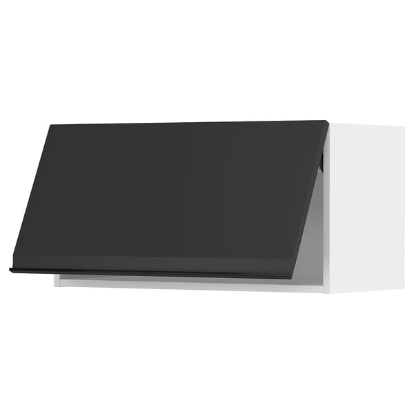 Modern black METOD kitchen cabinet with sleek matte finish and minimalist handle.