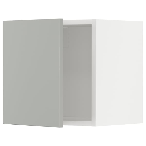 A modern, light grey METOD kitchen cabinet with a sleek, rectangular design and smooth finish.