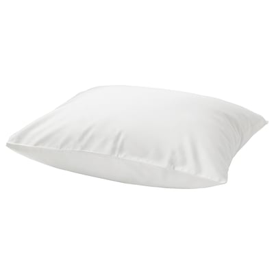 Nattejasmin white pillowcase, silky smooth, cotton/lyocell blend. Square shape, minimalist design.