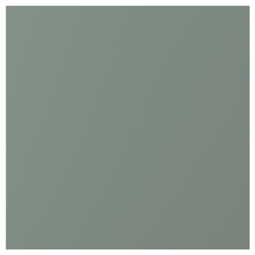 Square NICKEBO panel in grey-green, smooth foil finish.
