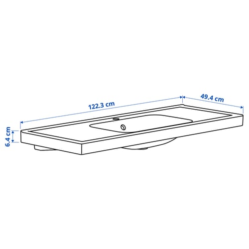 Illustration with measurements for the product: ORRSJÖN.