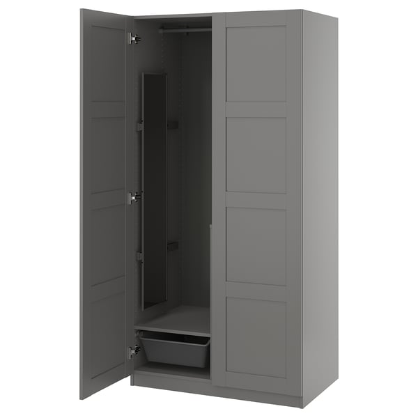 PAX / BERGSBO Wardrobe combination, dark grey/dark grey, 100x60x201 cm