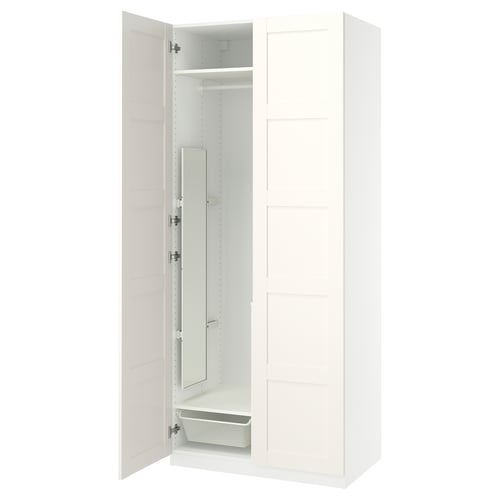 PAX / BERGSBO Wardrobe combination, white/white, 100x60x236 cm