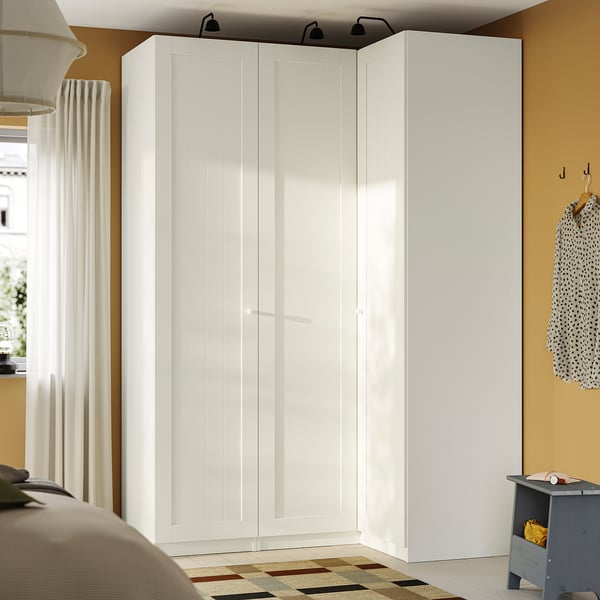PAX / GULLABERG Corner wardrobe, white/white, 161/111x236 cm