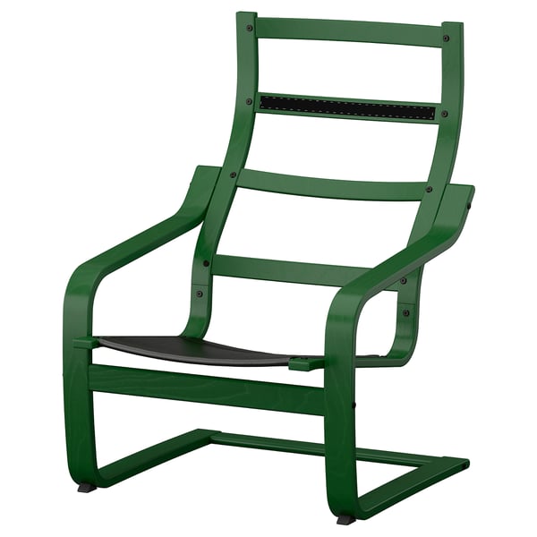 POÄNG Armchair frame, dark green