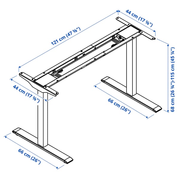 Illustration with measurements for the product: RODULF.