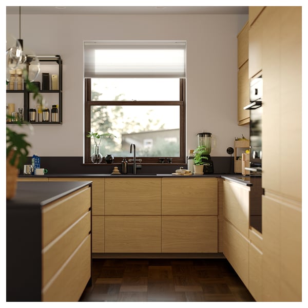 RUNSBÄCK Custom made wall panel, matt black/stone effect high pressure porcelain, 1 m²x1.2 cm