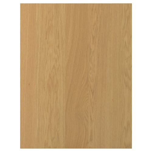 SINARP oak veneer panel: light brown, rectangular, smooth, wood grain pattern. Ideal for furniture.