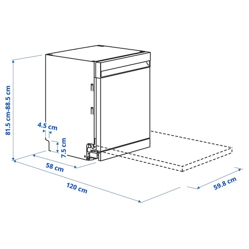 Illustration with measurements for the product: SÖDERBODA.