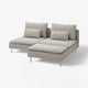 SÖDERHAMN sectional sofa, light grey, cushioned, u-shaped, modern design with high legs.