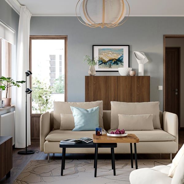 SÖDERHAMN 3-seat sofa, Gransel natural