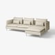 SÖDERHAMN 3-seat beige sectional sofa with chaise, modern design, light grey cushions, sturdy fabric.