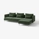 SÖDERHAMN sectional sofa in green with deep seats, metal legs, loose cushions for comfort.