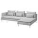 SÖDERHAMN sofa, grey, modern, u-shaped, with cushions.