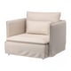 SÖDERHAMN chair, beige, fabric-covered, deep seat, slim lines, high legs, inviting look.
