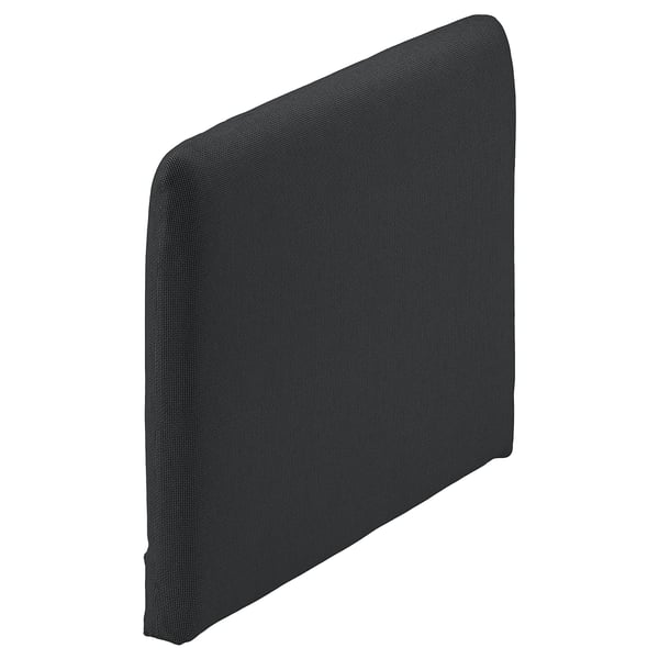 SÖDERHAMN black sofa cushion, square with rounded edges, dark gray fabric.