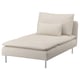 SÖDERHAMN beige chaise lounge: modern, padded, chrome legs, reclined design.