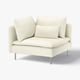 SÖDERHAMN off-white corner sofa. Minimalist design with plush cushions. Metal legs. Light and airy.