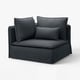 Modern grey SÖDERHAMN corner chair with cushions, sleek design, cosy upholstery.