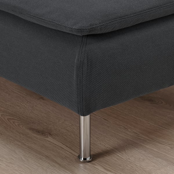 Sleek SÖDERHAMN sofa corner, dark grey fabric, metal legs.