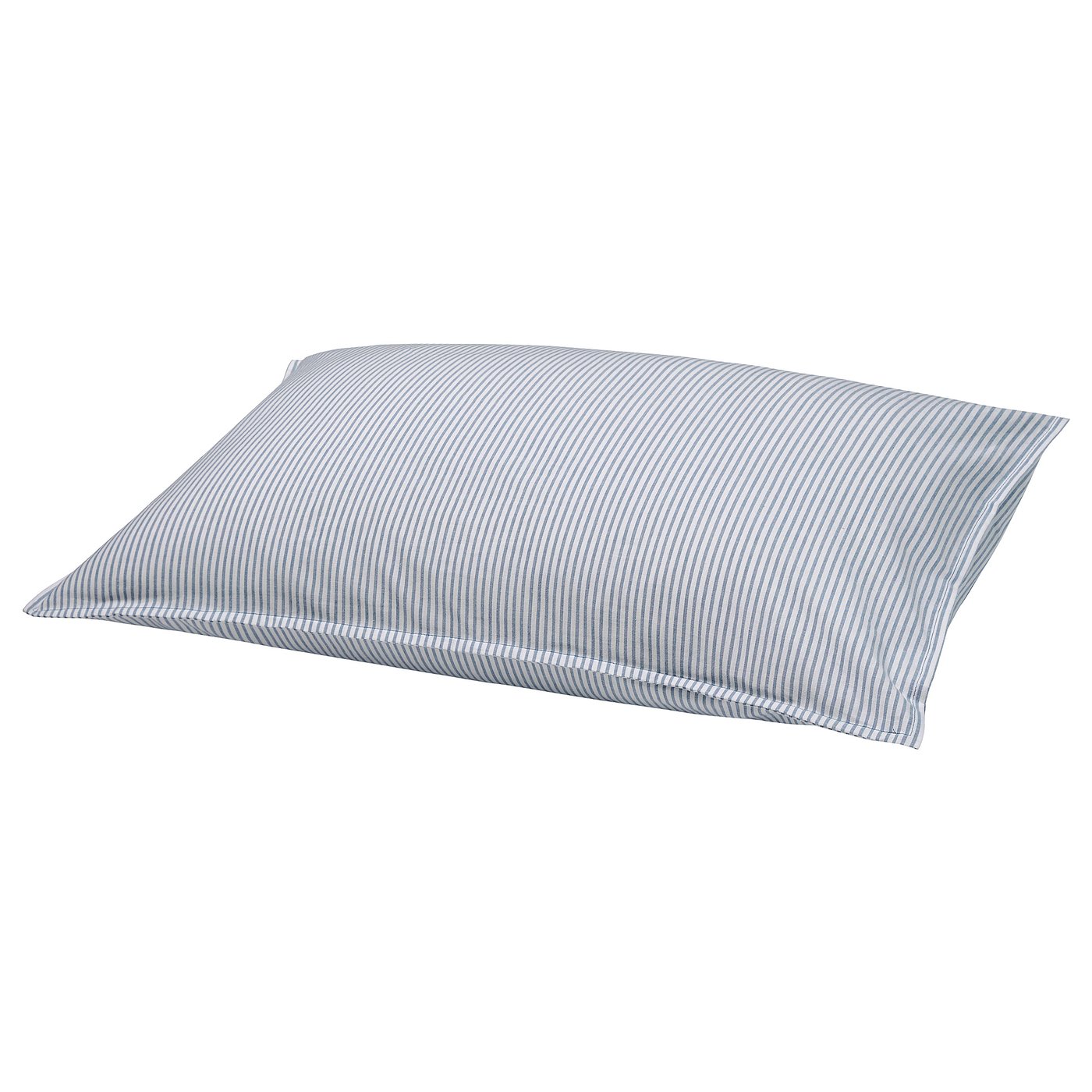 Blue striped cotton pillow. Square shape, soft, stylish design.