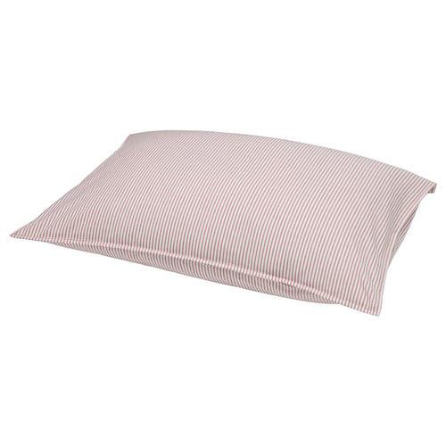 Red and white striped pillow, rectangular, soft cotton blend, SOLFIBBLA.