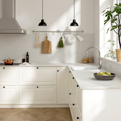 TÄRNHULT Custom made wall panel, light grey-beige marble effect/glass composite, 1 m²x1.2 cm