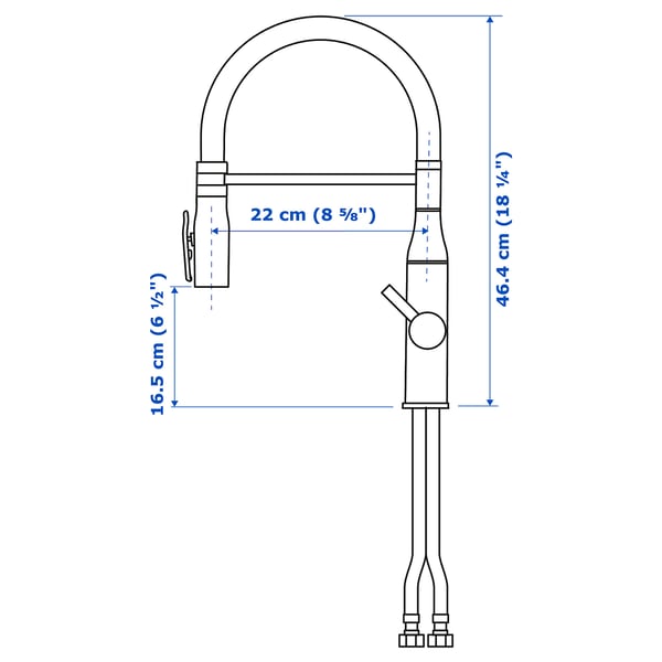 Illustration with measurements for the product: TOLLSJÖN.
