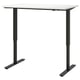 A TROTTEN adjustable height desk in white and black. A crank handle for height adjustment.