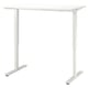 TROTTEN white sit-stand desk, rectangular, minimalist design, adjustable height by crank.