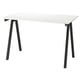 TROTTEN desk, white top, black a-legs, compact design.